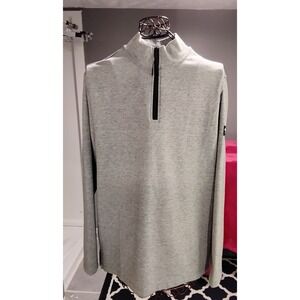 Kenneth Cole New York Heather Grey Quarter Zip Pullover Sweatshirt Men Large